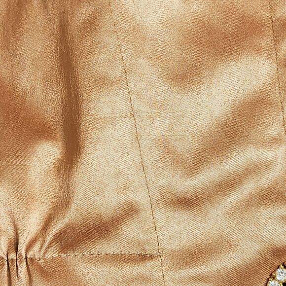 Paris Blues Copper Metallic Shimmer Cropped Jacket 3/4 Sleeve Button Front Large - Picture 12 of 12